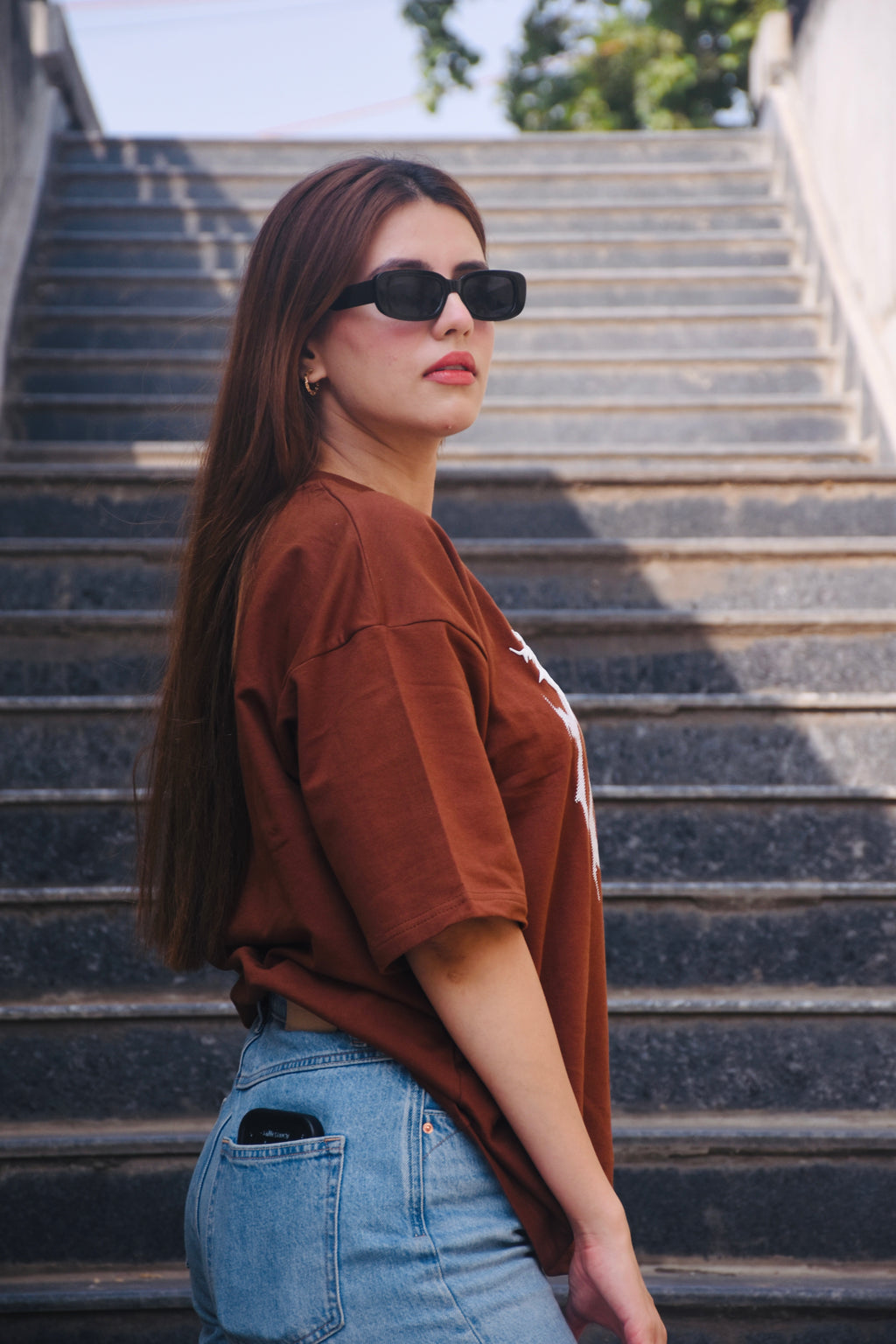 PERFÝ “Acceptance” Oversized Tee – Brown