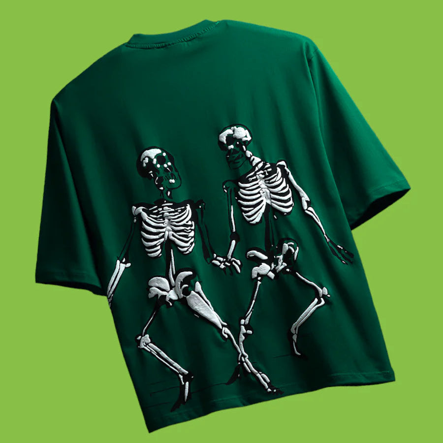 Unfaded Love Skeleton Dance Oversized Tee - PERFÝ