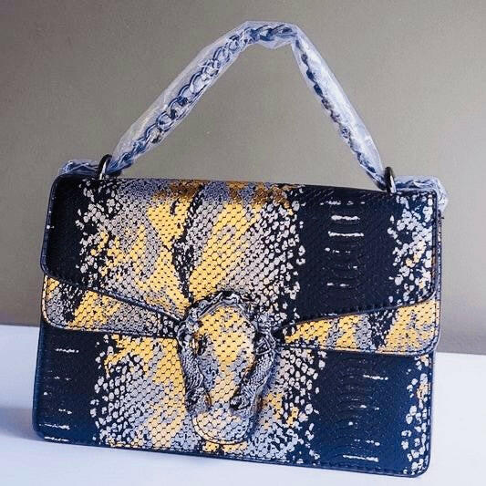 Luxury Snakeskin Print Handbag – Elegant Faux Leather Shoulder Bag for Women - PERFÝ