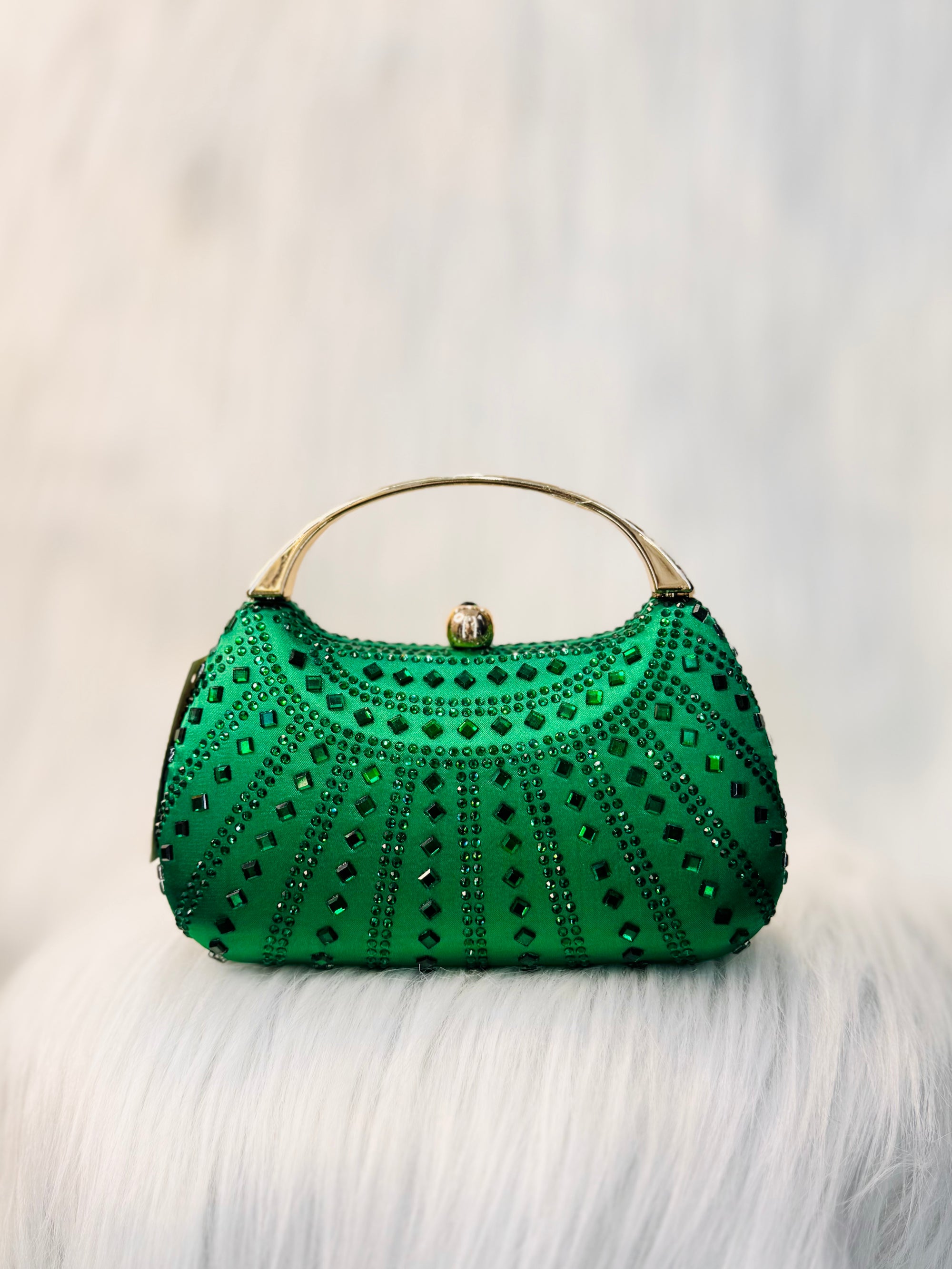 Vintage-Inspired Rhinestones Handle Handbag – Elegant Small Bag for Women - PERFÝ