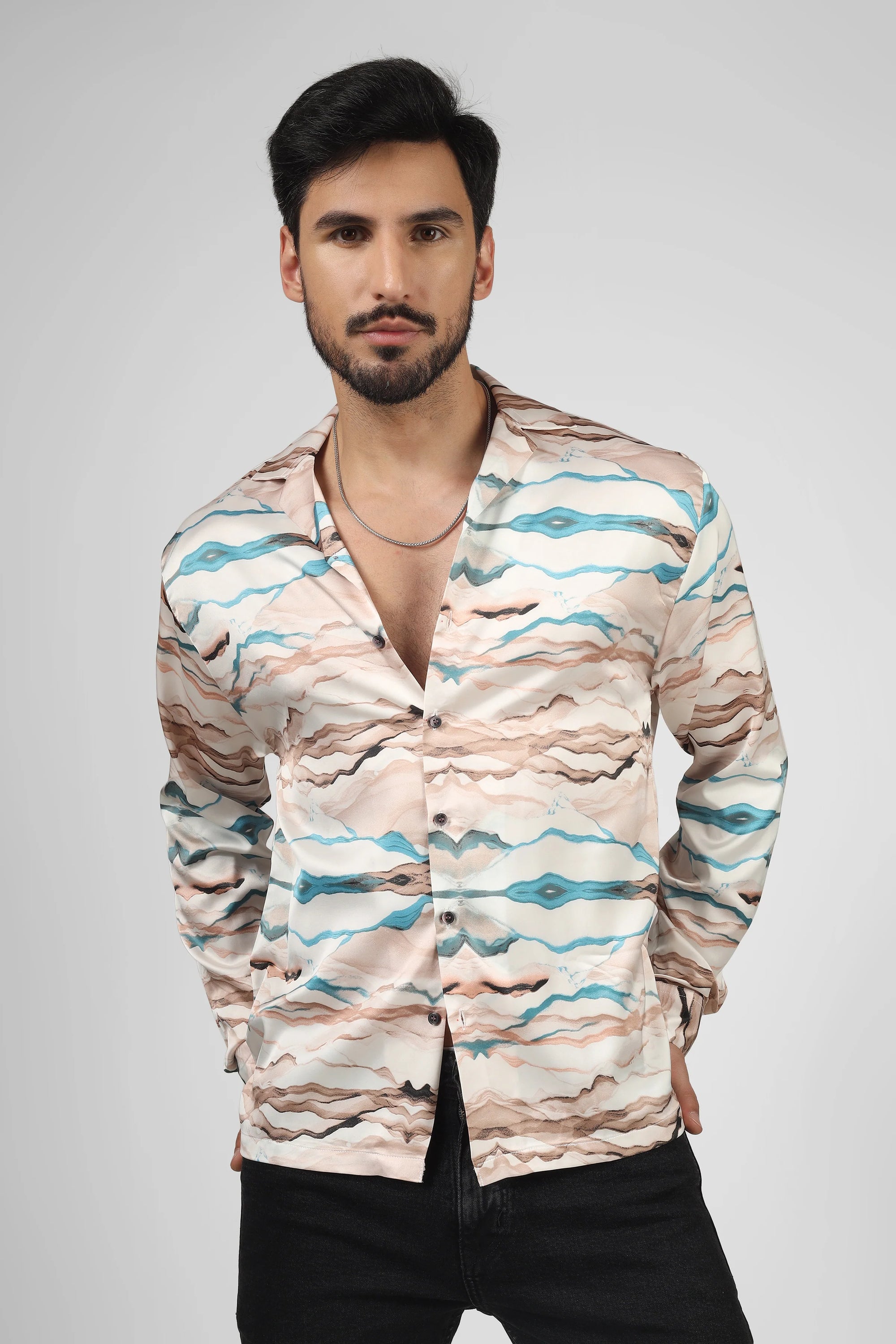 M FAKTÖR Satin Shirt - Burnt Orange - PERFÝ