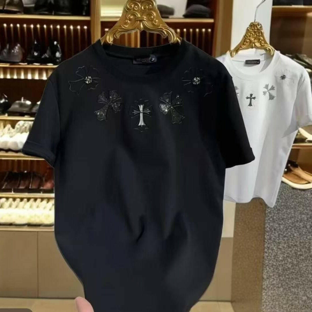 Luxe Embroidered Cross T-Shirt (regular fit) - PERFÝ