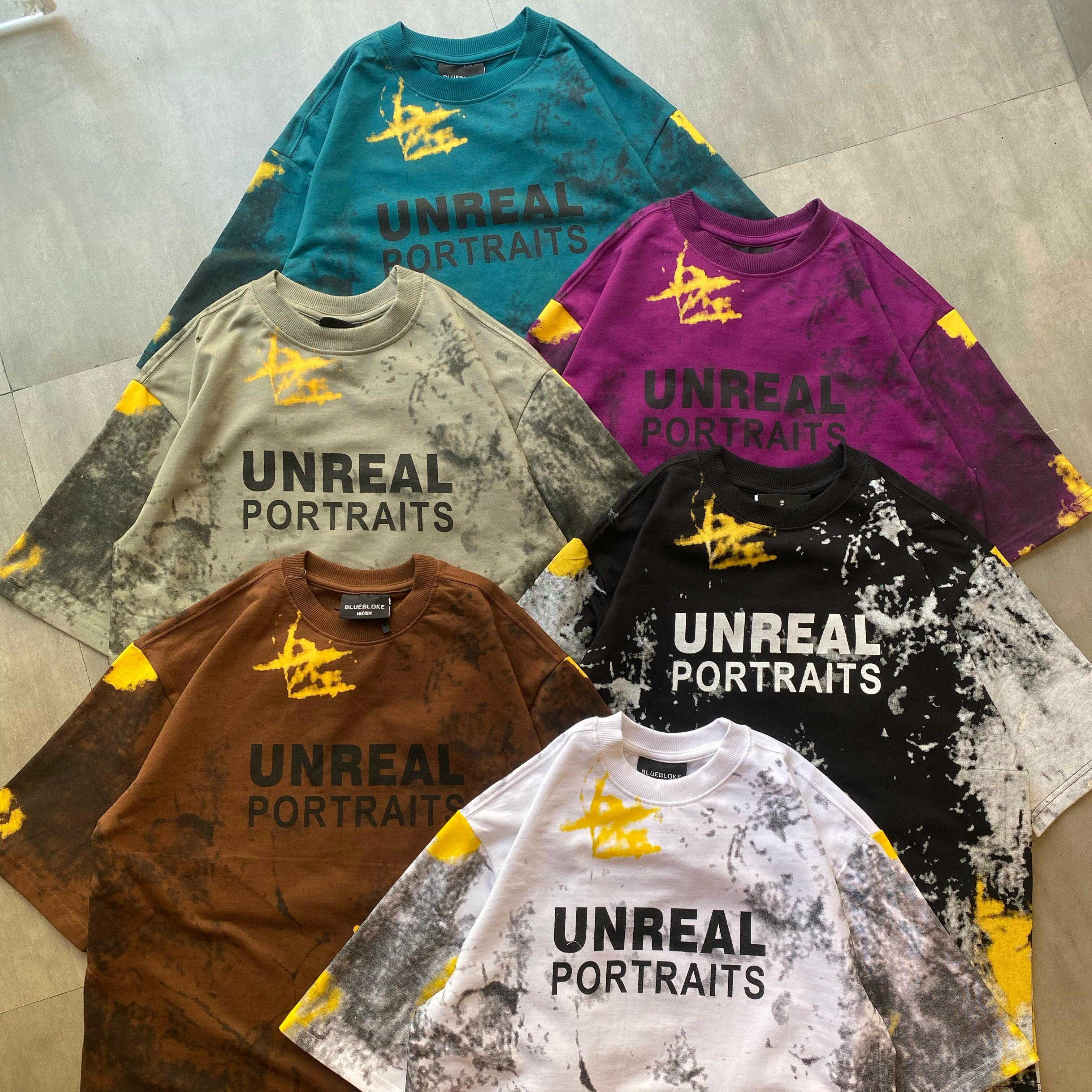 UNREAL PORTRAITS - HALF SLEEVES DROP SHOULDER TEES - PERFÝ