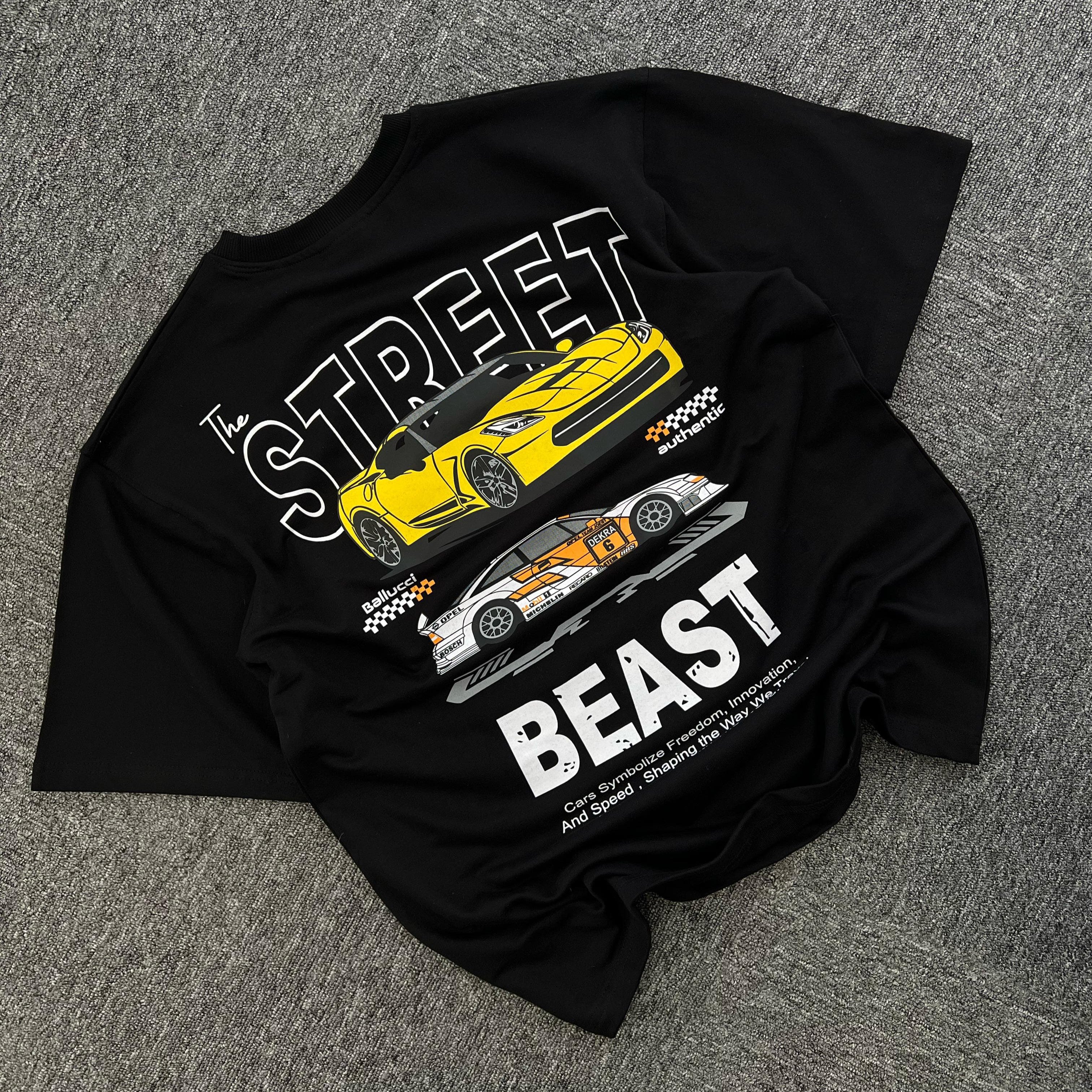 The Street Beast Graphic - Black Edition Unisex Oversize Tees