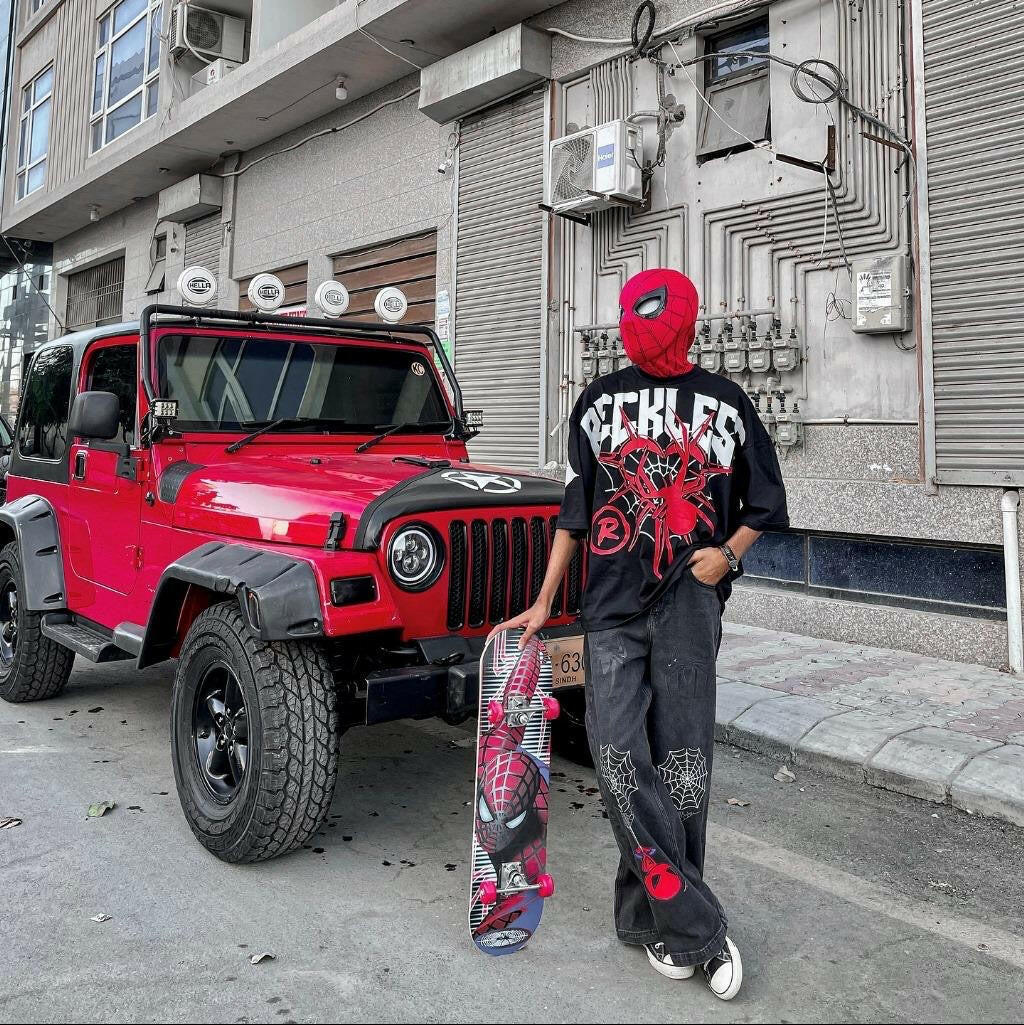 RECKLESS R HALF SLEEVES DROP SHOULDER TSHIRT - PERFÝ