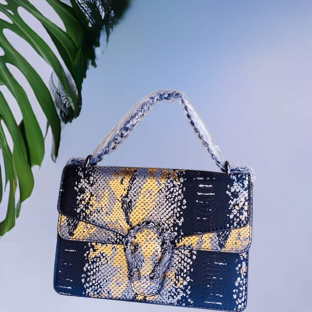 Luxury Snakeskin Print Handbag – Elegant Faux Leather Shoulder Bag for Women - PERFÝ
