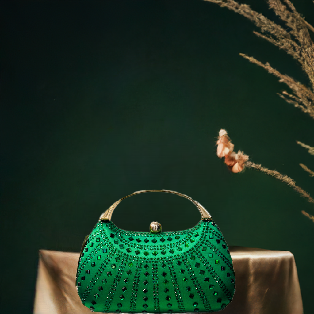 Vintage-Inspired Rhinestones Handle Handbag – Elegant Small Bag for Women - PERFÝ