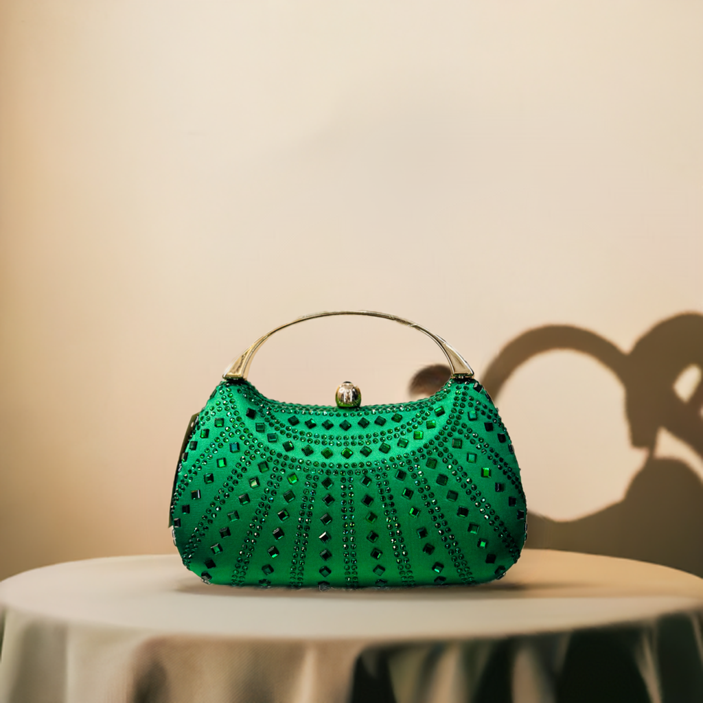 Vintage-Inspired Rhinestones Handle Handbag – Elegant Small Bag for Women - PERFÝ